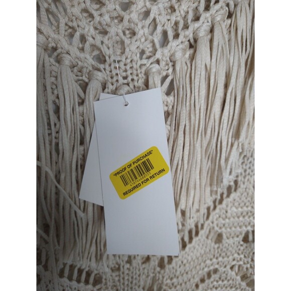 NWT Honey & Sparkle Crochet Tank Top Sz M Beige Tan Hippie Festival Fringe Boho - Picture 3 of 11